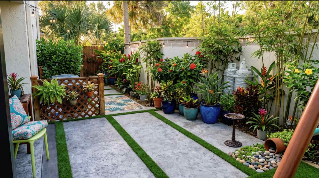 Concrete work in the yard, complete repair